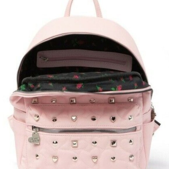 Betsey Johnson PINK STUDDED BACKPACK - Picture 3 of 7